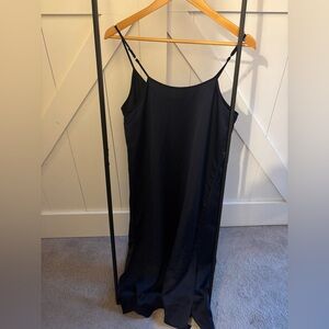 NWT J.Crew Navy Satin Midi Slip Dress Small